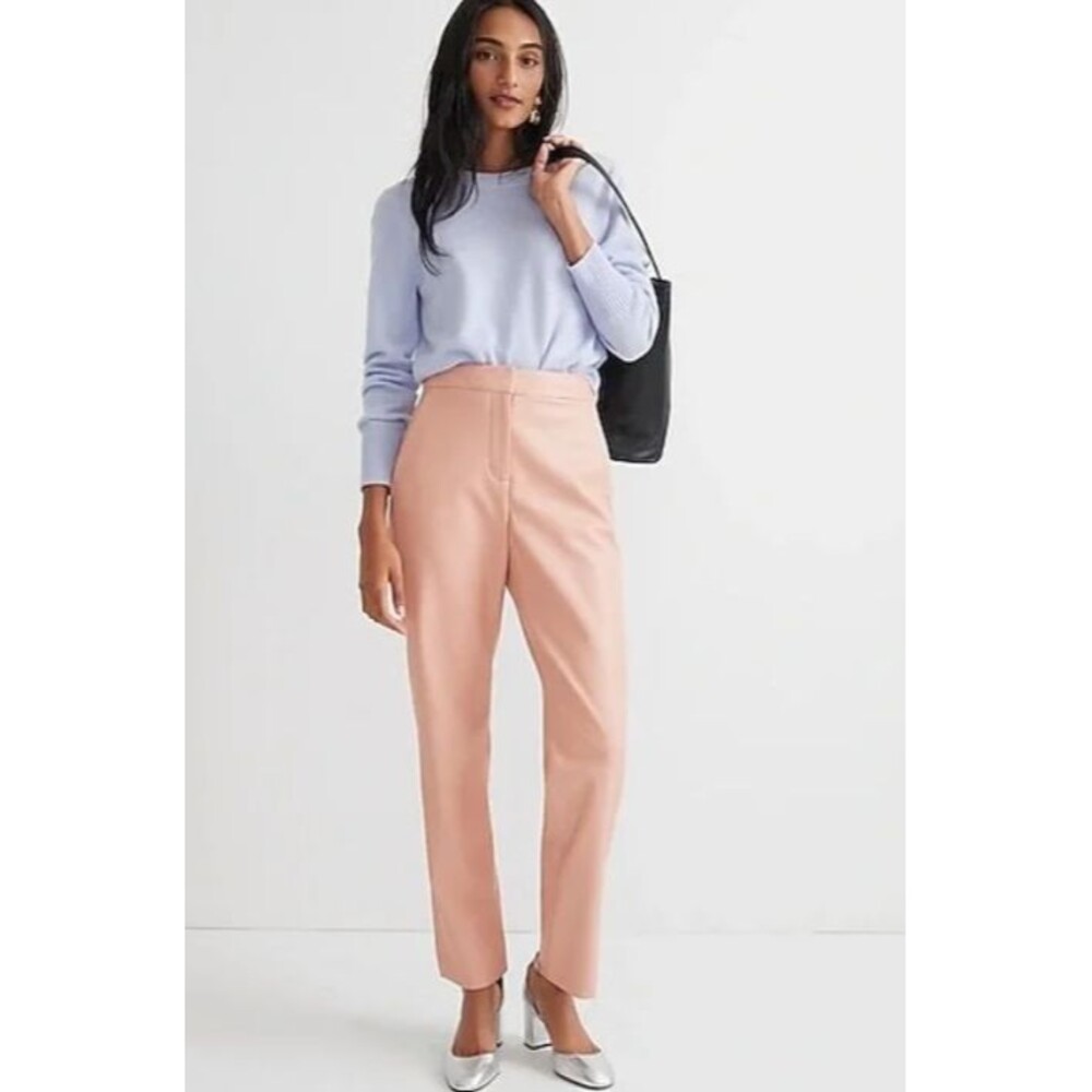 NWT J. Crew Womens Kate Straight Leg Faux Leather Pants Size 12
